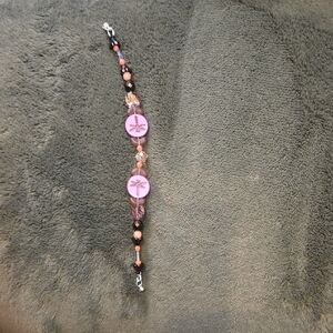 Pink and Purple Crystal Beaded Bracelet